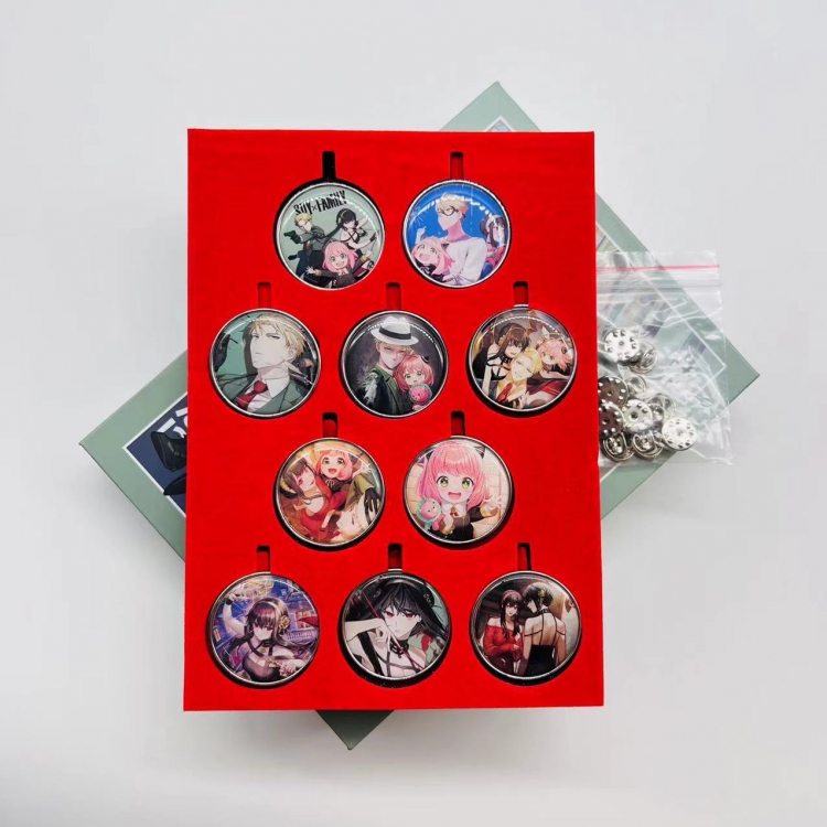 SPY×FAMILY Anime peripheral box brooch badge a set of 10 style A