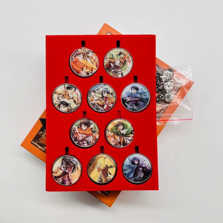 Shingeki no Kyojin Anime peripheral box brooch badge a set of 10 style A