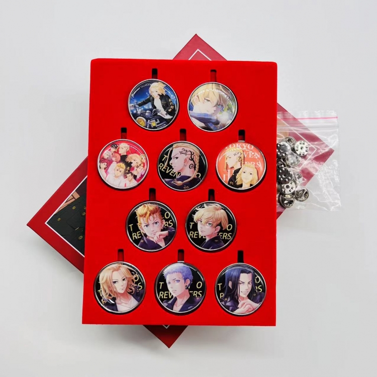 Tokyo Revengers  Anime peripheral box brooch badge a set of 10 style A