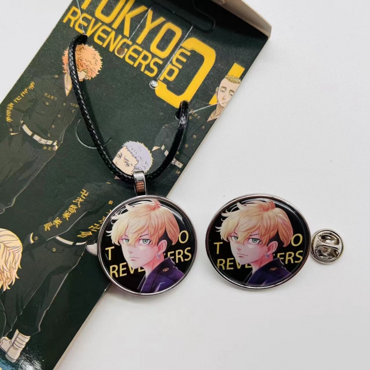 Tokyo Revengers Anime Cartoon Necklace Brooch Badge 2 Piece Set 211