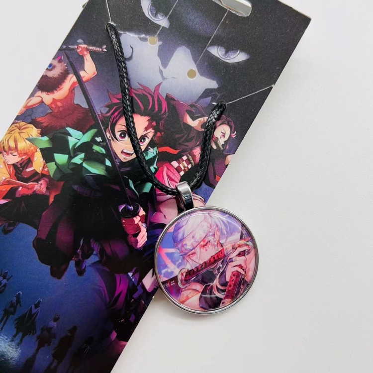 Demon Slayer Kimets Anime peripheral leather rope necklace pendant jewelry price for 5 pcs 2747