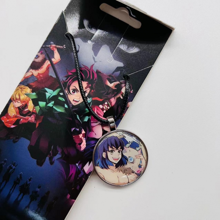 Demon Slayer Kimets Anime peripheral leather rope necklace pendant jewelry price for 5 pcs 2734