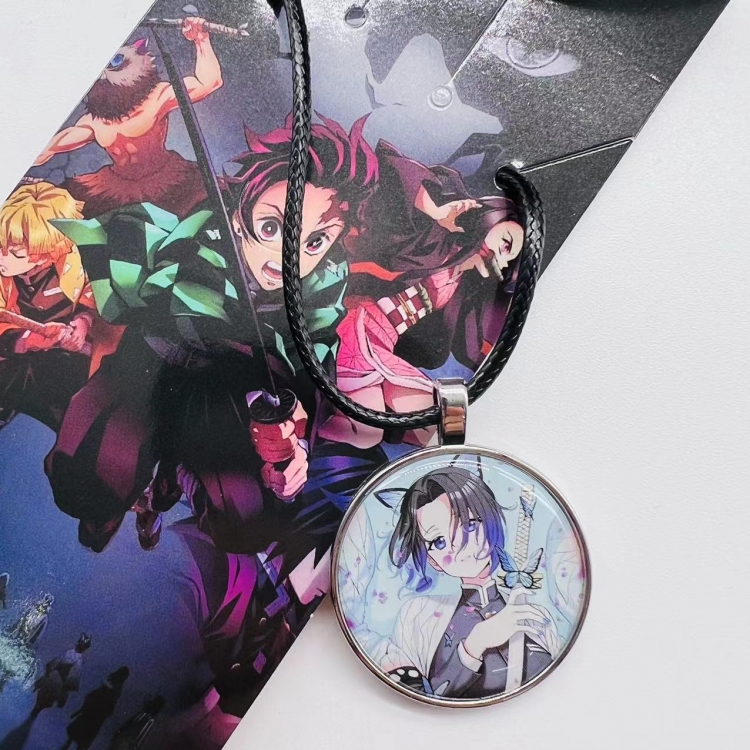 Demon Slayer Kimets Anime peripheral leather rope necklace pendant jewelry price for 5 pcs 2802