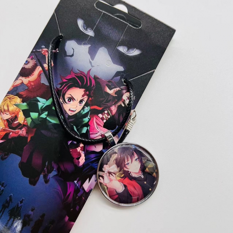Demon Slayer Kimets Anime peripheral leather rope necklace pendant jewelry price for 5 pcs 2758