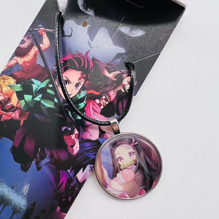 Demon Slayer Kimets Anime peripheral leather rope necklace pendant jewelry price for 5 pcs 2805