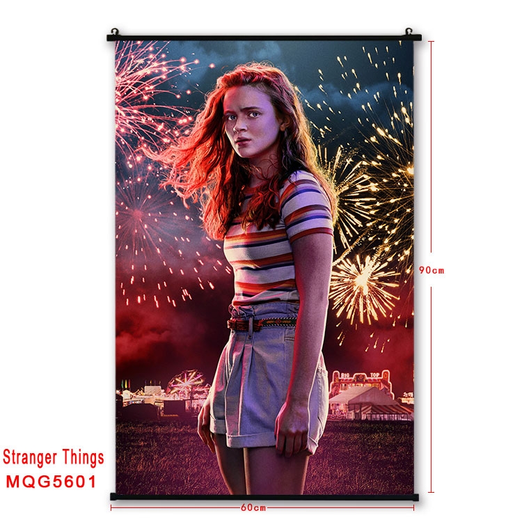 Stranger Things black Plastic rod Cloth painting Wall Scroll 60X90CM MQG-5601