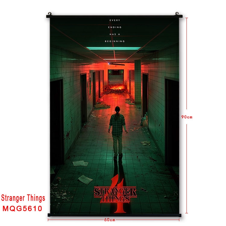 Stranger Things black Plastic rod Cloth painting Wall Scroll 60X90CM  MQG-5610