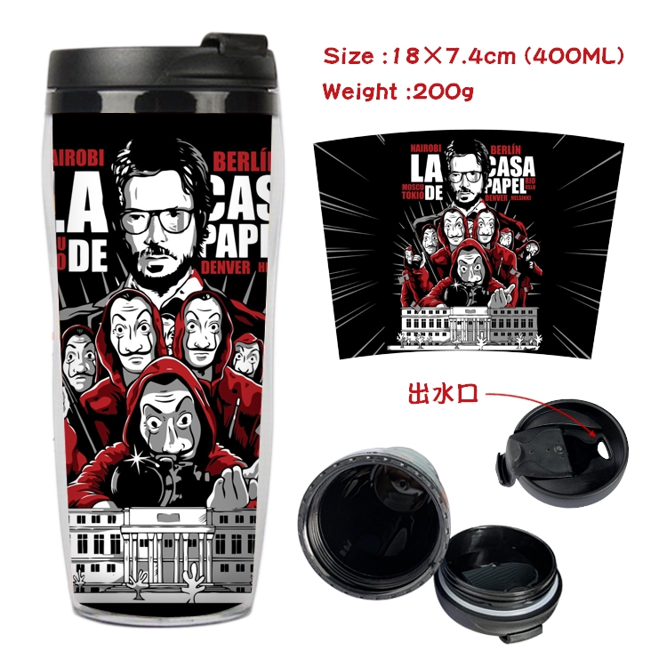 Money Heist   Anime Starbucks Leakproof Insulated Cup 18X7.4CM 400ML