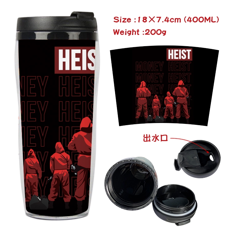 Money Heist   Anime Starbucks Leakproof Insulated Cup 18X7.4CM 400ML