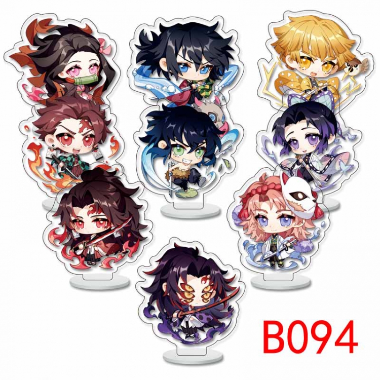 Demon Slayer Kimets Anime Character acrylic Small Standing Plates  Keychain 6cm a set of 9 B094