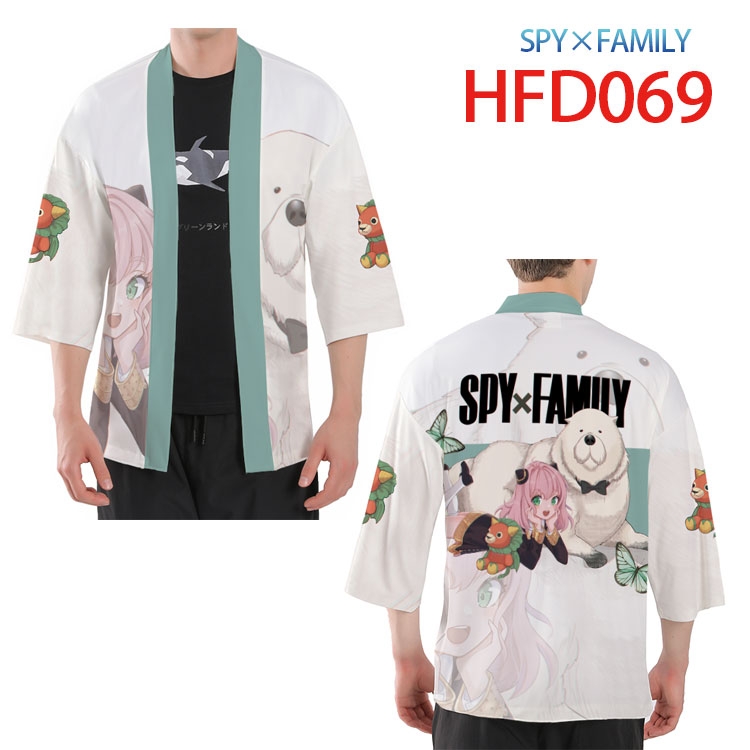 SPY×FAMILY  Anime peripheral full-color short kimono from S to 4XL HFD-069