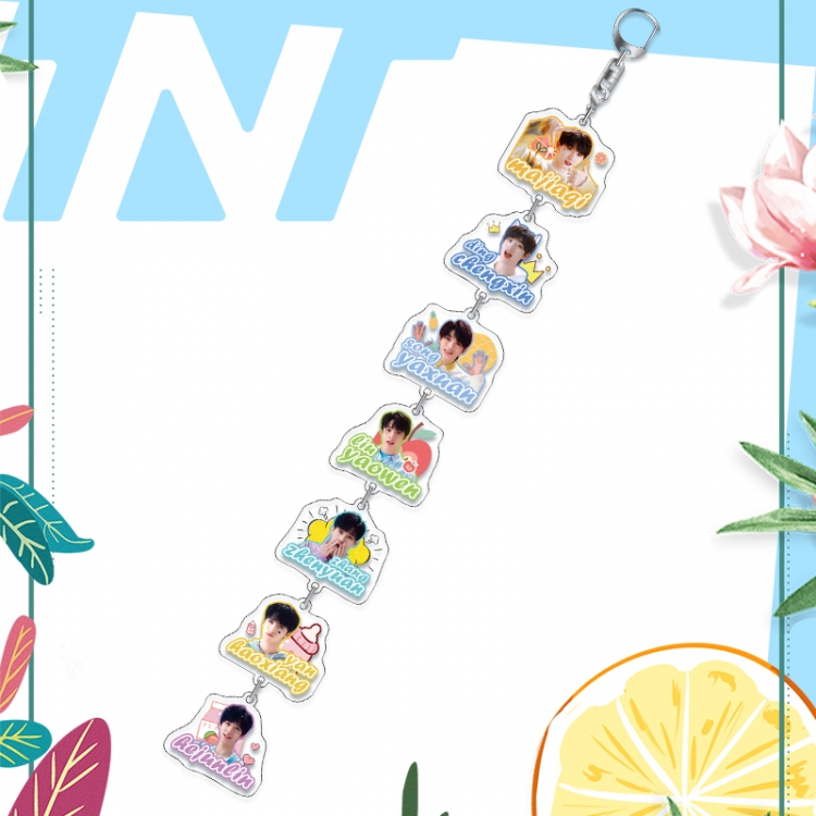 TNT Movie Star 7 Strings Acrylic Keychain Pendant 21cm price for 5 pcs
