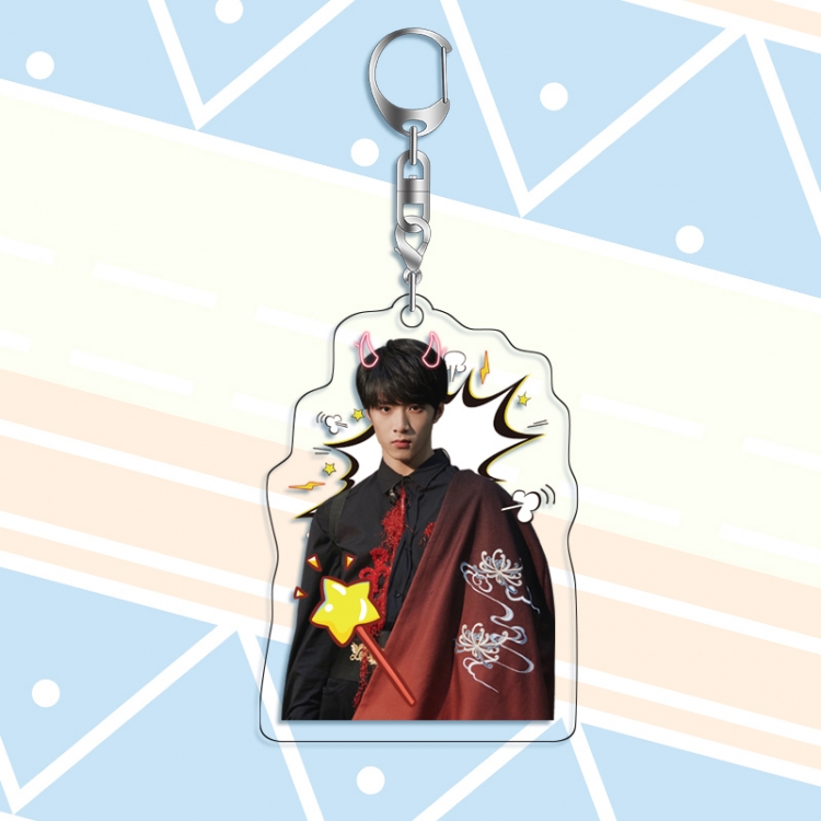 TNT star acrylic pendant bag charm keychain price for 5 pcs