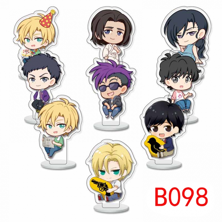 Banana fish Anime Character acrylic Small Standing Plates  Keychain 6cm a set of 9