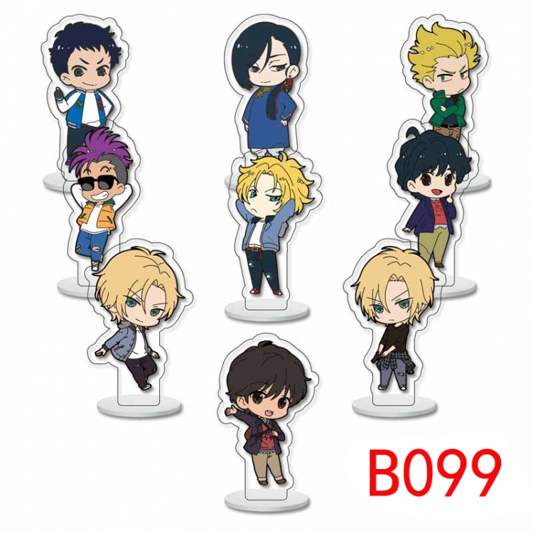Banana fish Anime Character acrylic Small Standing Plates  Keychain 6cm a set of 9