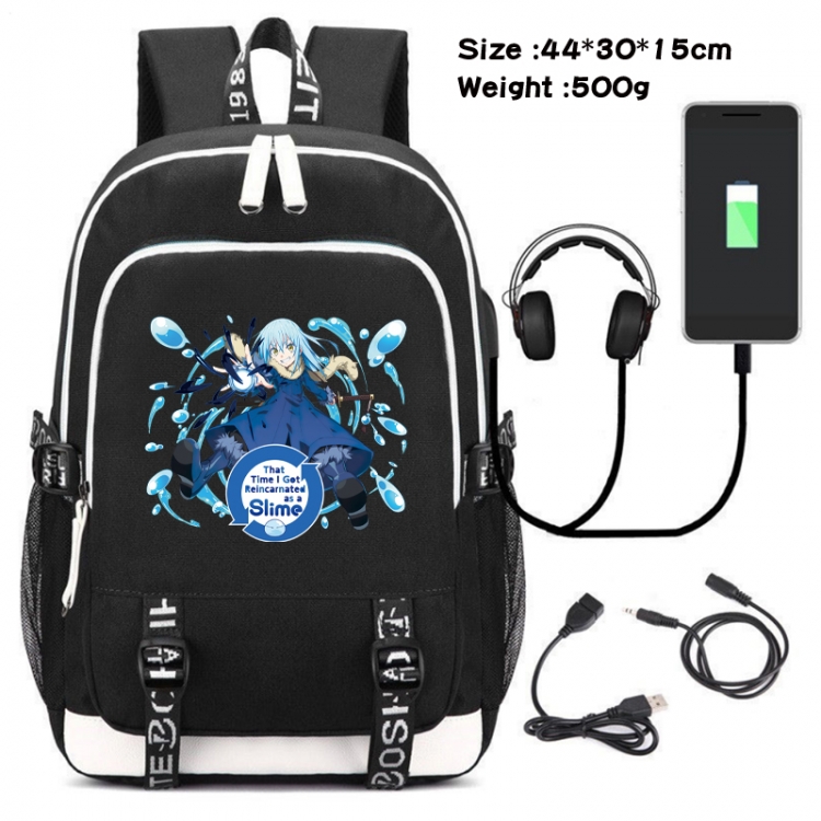 That Time I Got Slim Canvas Double Shoulder White Zipper Data Backpack Waterproof School Bag 44X30X15CM 