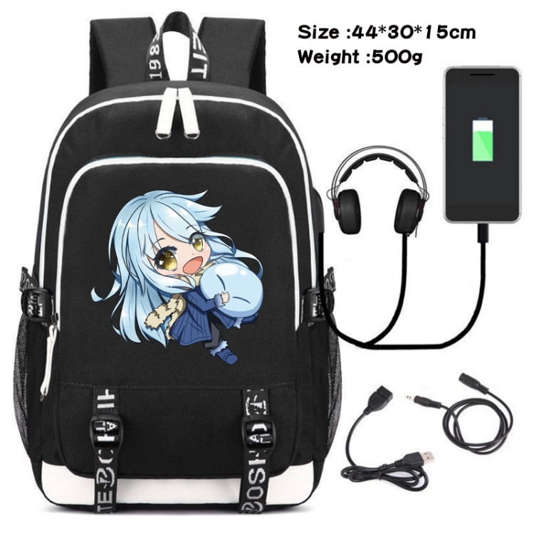 That Time I Got Slim Canvas Double Shoulder White Zipper Data Backpack Waterproof School Bag 44X30X15CM 