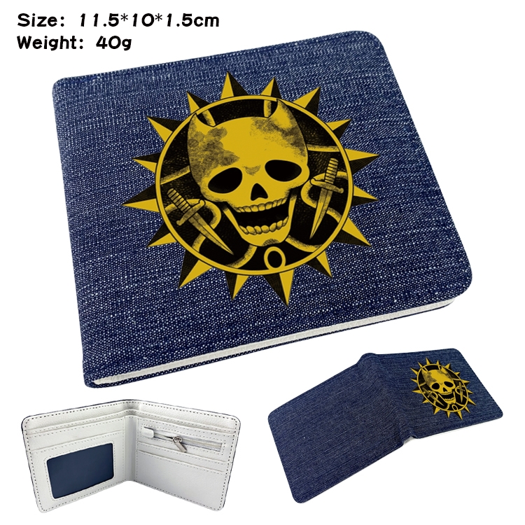JoJos Bizarre Adventure Anime Peripheral Denim Folding Wallet 11.5X10X1.5CM 40g