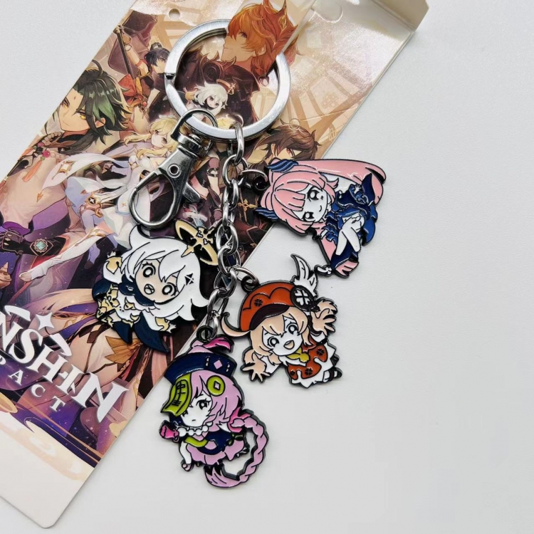 Genshin Impact Anime Cartoon 4 Pendant Keychain Bag Pendant 811