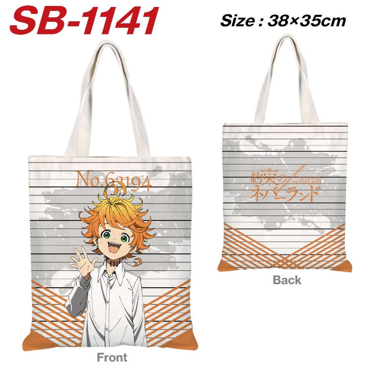The Promised Neverla Anime Canvas Tote Shoulder Bag Tote Shopping Bag 38X35CM  SB-1141