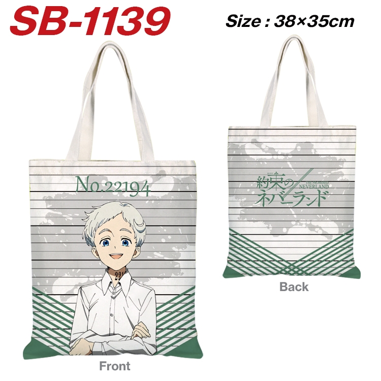 The Promised Neverla Anime Canvas Tote Shoulder Bag Tote Shopping Bag 38X35CM  SB-1139