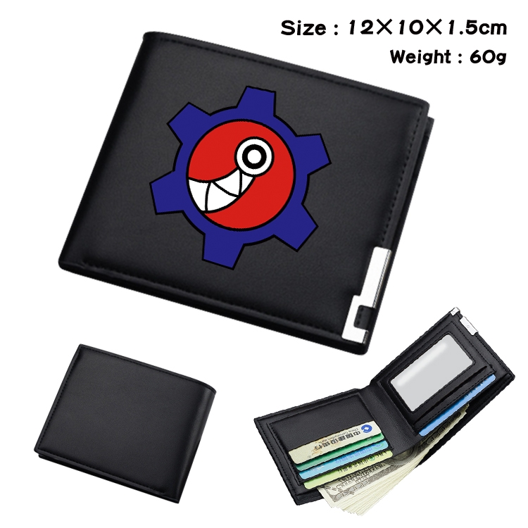 SK∞ Anime Coloring Book Black Leather Bifold Wallet 12x10x1.5cm