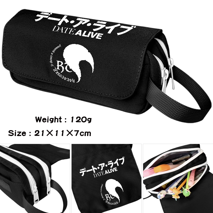 Date-A-Live Anime Multifunctional Waterproof Canvas Portable Pencil Bag Cosmetic Bag 20x11x7cm