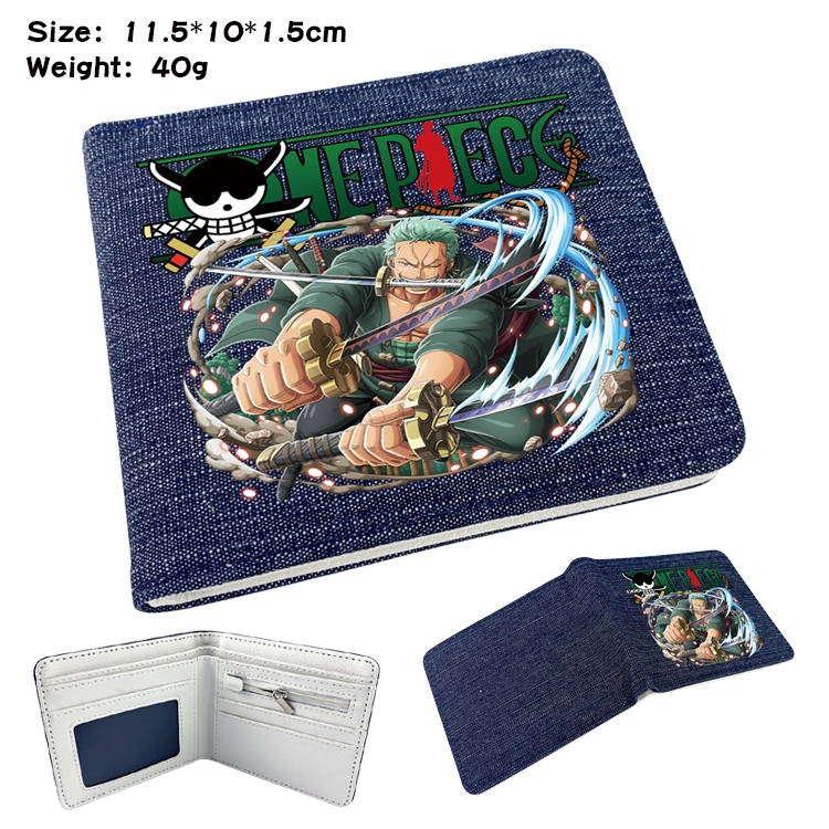 One Piece Anime Peripheral Denim Coloring Book Wallet 11.5X10X1.5CM 40g