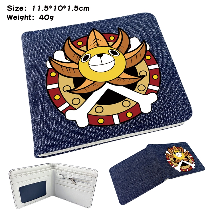 One Piece Anime Peripheral Denim Coloring Book Wallet 11.5X10X1.5CM 40g