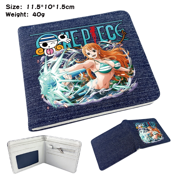 One Piece Anime Peripheral Denim Coloring Book Wallet 11.5X10X1.5CM 40g