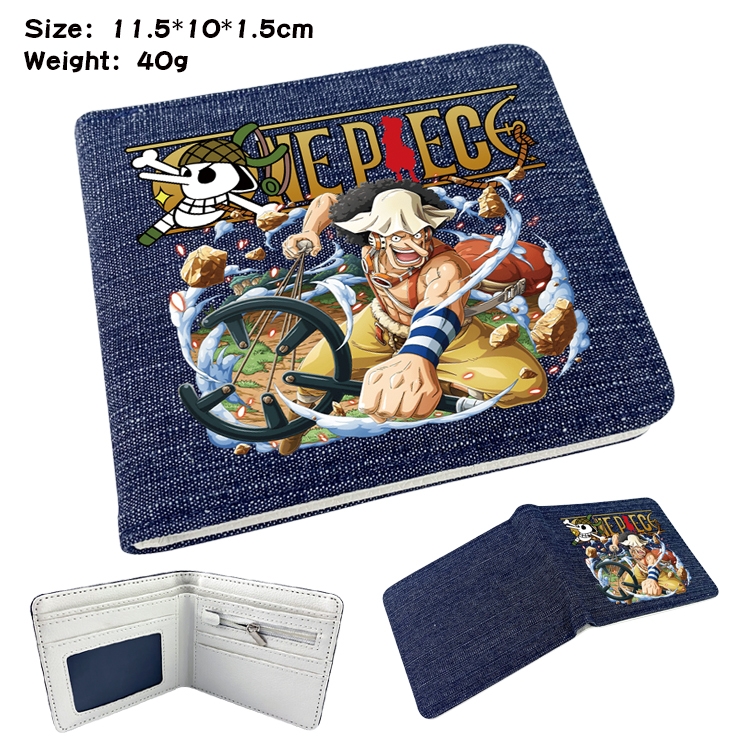 One Piece Anime Peripheral Denim Coloring Book Wallet 11.5X10X1.5CM 40g