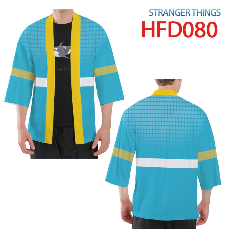 Stranger Things Anime peripheral full-color short kimono from S to 4XL  HFD-080