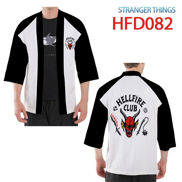 Stranger Things Anime peripheral full-color short kimono from S to 4XL HFD-082