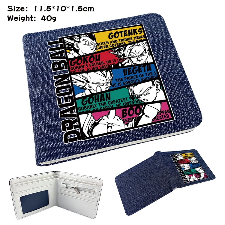 DRAGON BALL Anime Peripheral Denim Coloring Book Wallet 11.5X10X1.5CM 40g