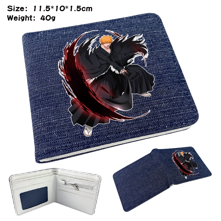 Bleach Anime Peripheral Denim Coloring Book Wallet 11.5X10X1.5CM 40g