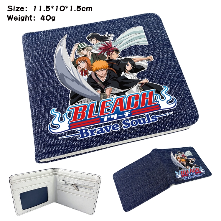 Bleach Anime Peripheral Denim Coloring Book Wallet 11.5X10X1.5CM 40g
