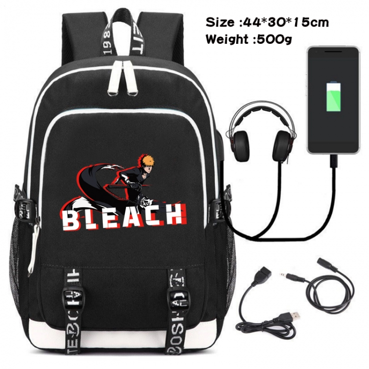 Bleach Canvas Double Shoulder White Zipper Data Backpack Waterproof School Bag 44X30X15CM 500G