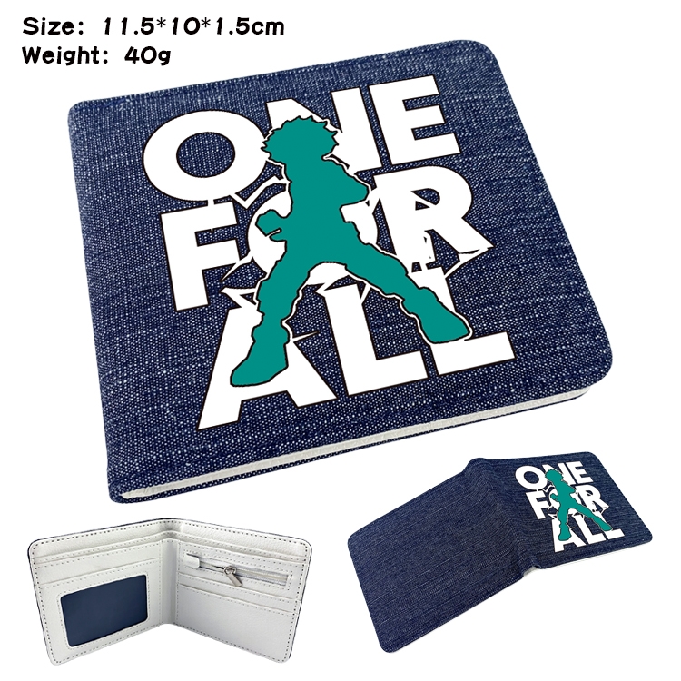 My Hero Academia Anime Peripheral Denim Coloring Book Wallet 11.5X10X1.5CM 40g