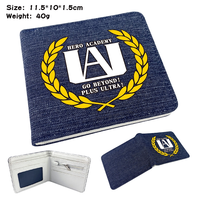 My Hero Academia Anime Peripheral Denim Coloring Book Wallet 11.5X10X1.5CM 40g