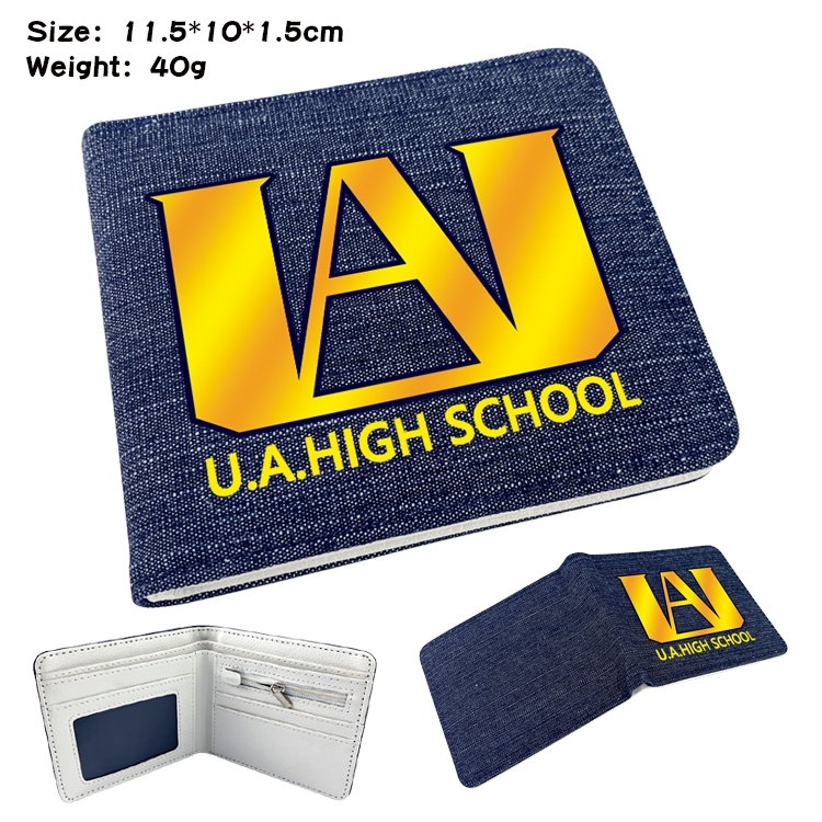 My Hero Academia Anime Peripheral Denim Coloring Book Wallet 11.5X10X1.5CM 40g