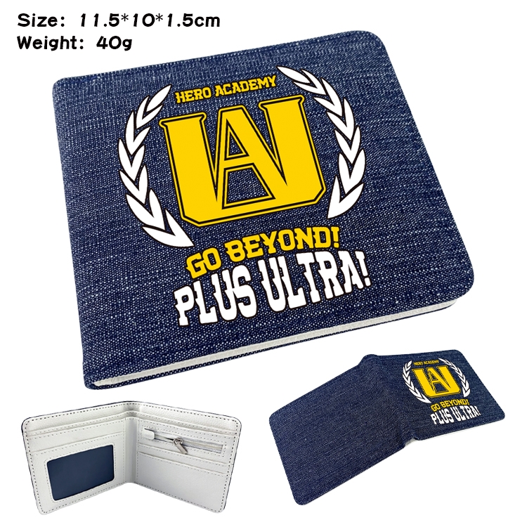 My Hero Academia Anime Peripheral Denim Coloring Book Wallet 11.5X10X1.5CM 40g
