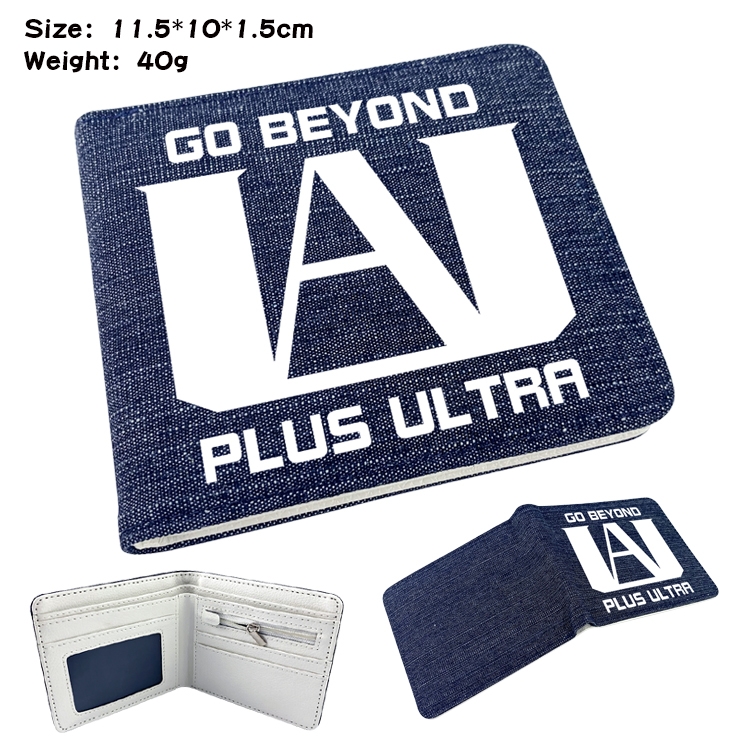 My Hero Academia Anime Peripheral Denim Coloring Book Wallet 11.5X10X1.5CM 40g