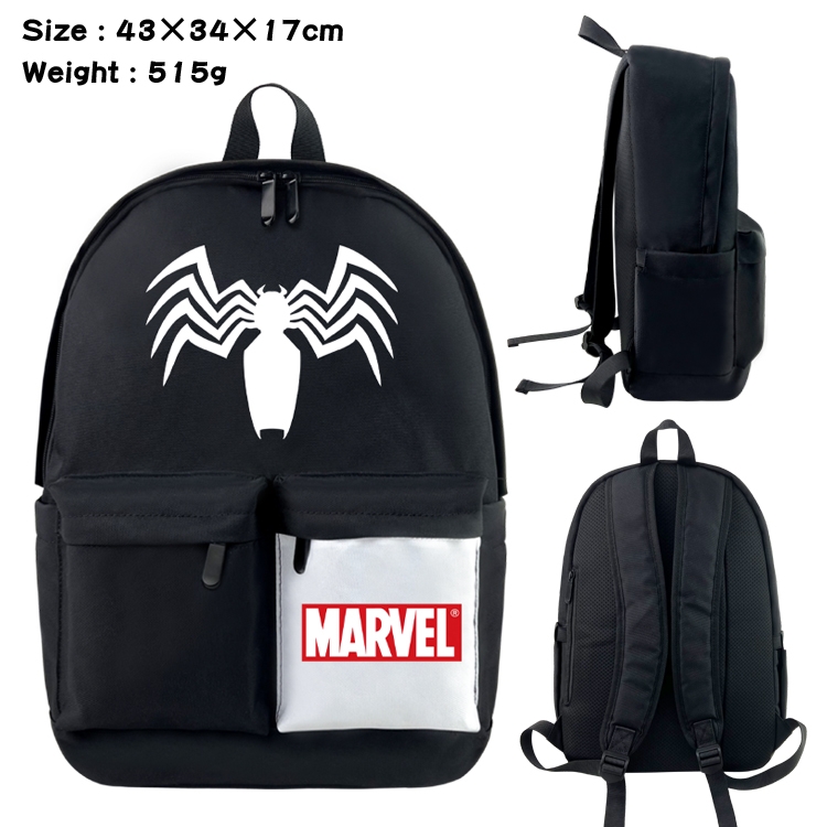 Super hero Movie black and white classic waterproof canvas backpack 43X34X17CM