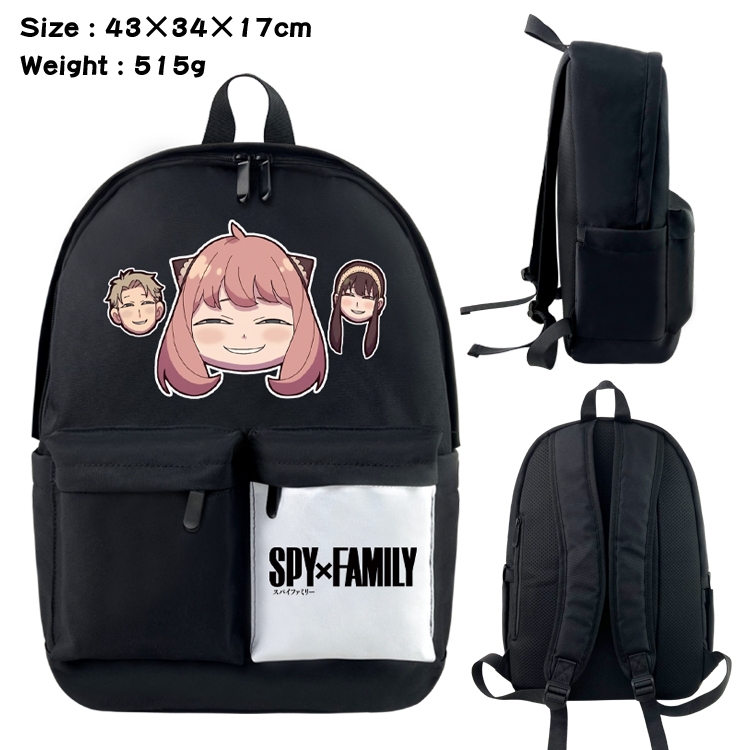 SPY×FAMILY Anime Black and White Classic Waterproof Canvas Backpack 43X34X17CM