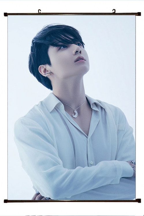 BTS movie star black Plastic rod Cloth painting Wall Scroll 60X90CM BS-1431