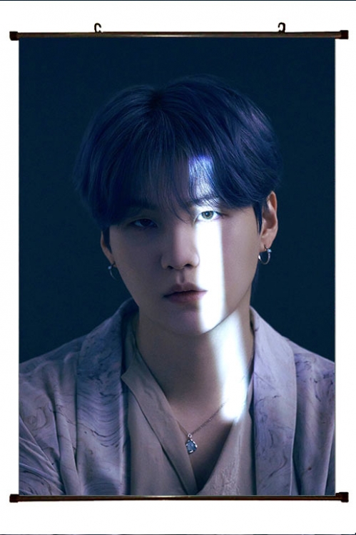 BTS movie star black Plastic rod Cloth painting Wall Scroll 60X90CM  BS-1440