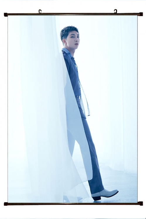 BTS movie star black Plastic rod Cloth painting Wall Scroll 60X90CM   BS-1425