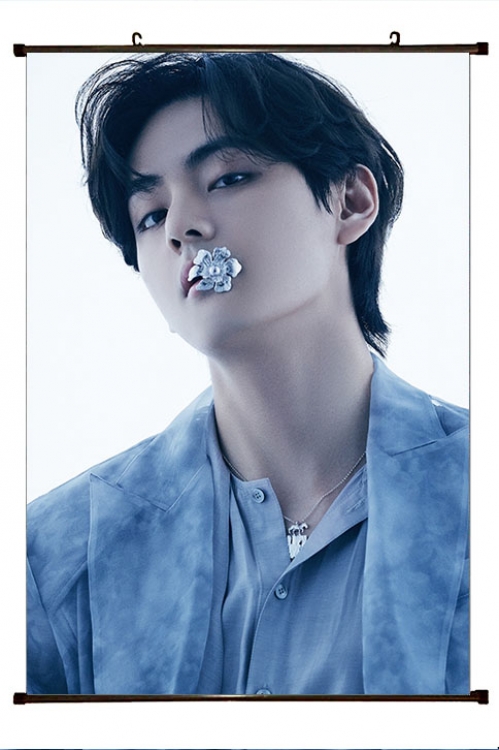 BTS movie star black Plastic rod Cloth painting Wall Scroll 60X90CM BS-1428