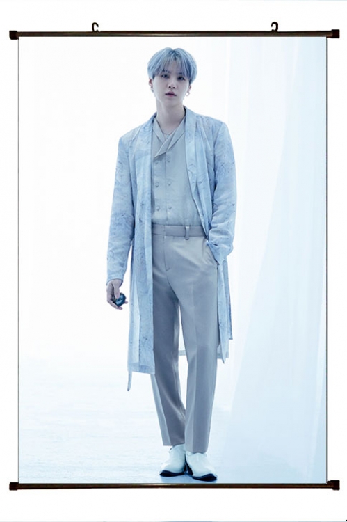 BTS movie star black Plastic rod Cloth painting Wall Scroll 60X90CM  BS-1427