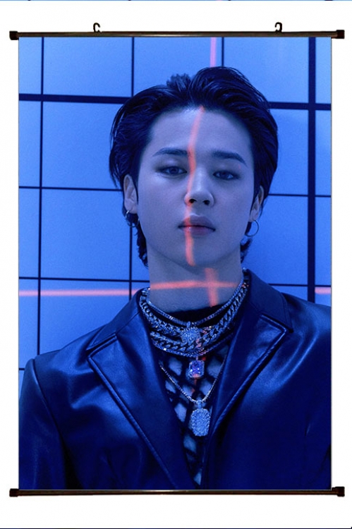 BTS movie star black Plastic rod Cloth painting Wall Scroll 60X90CM BS-1415